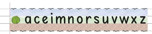 Le chou — lettres a, c, e, i, m, n, o, r, s, u, v, w, x, z